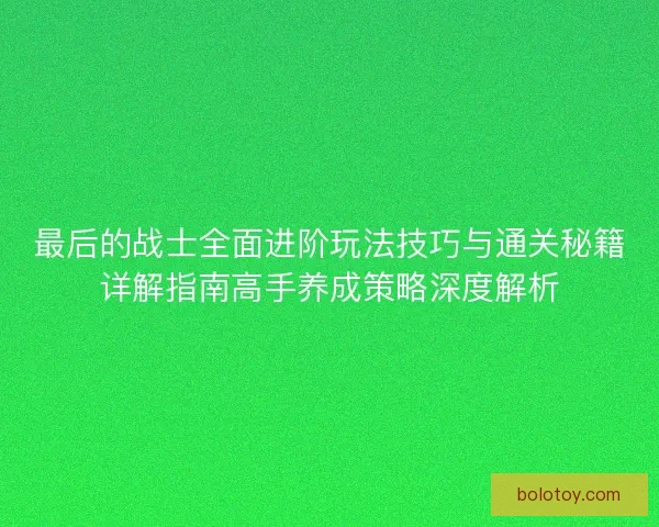 最后的战士全面进阶玩法技巧与通关秘籍详解指南高手养成策略深度解析